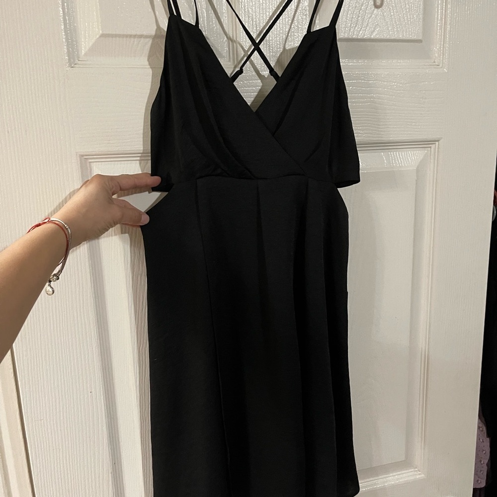 SATIN CUT-OUT BABYDOLL DRESS - Picture 5 of 5